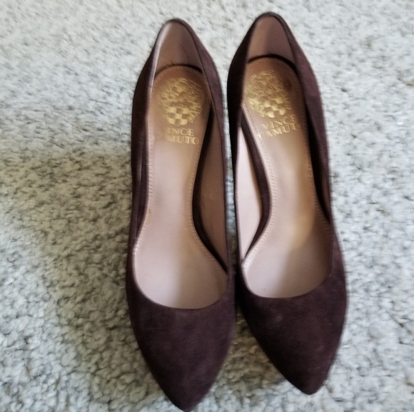 Vince Camuto suede brown and black heels 6.5 - Picture 2 of 7